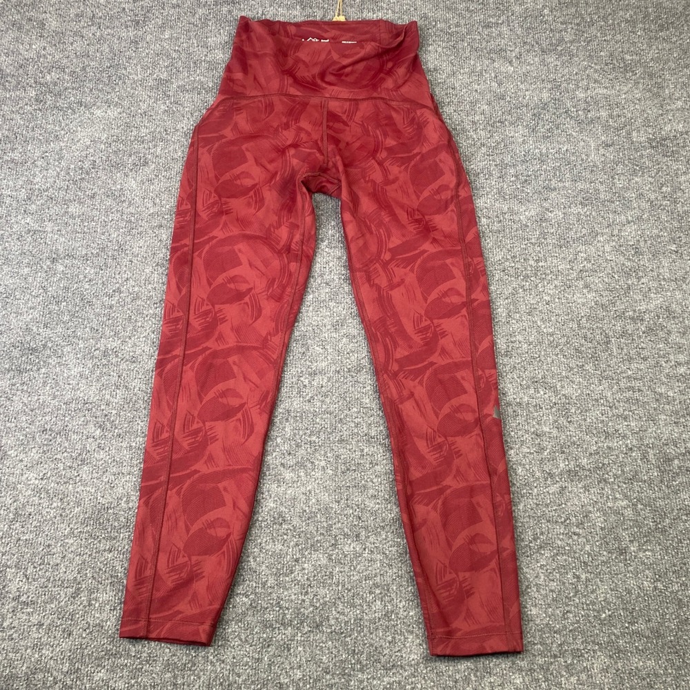 REI Co-op Swiftland 7/8 Running Tights Red Abstract Print Leggings 202452 Small